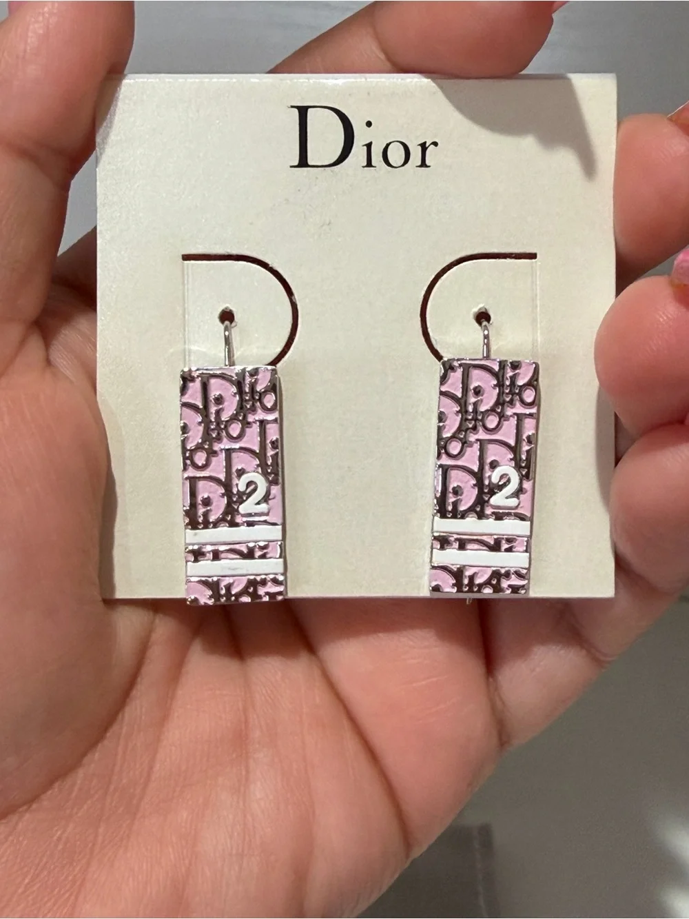 Dior Pink Trotter Drop Earrings